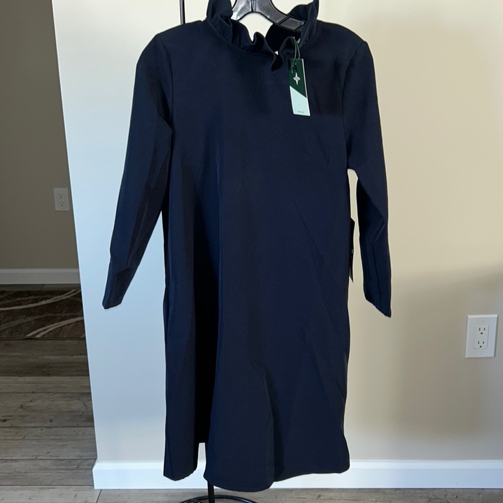 Tuckernuck Navy Ruffle-Neck Mini Dress - Picture 6 of 7